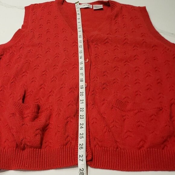 TABI International Vest Red Knit Ladies Womens Size  XL - Picture 9 of 9